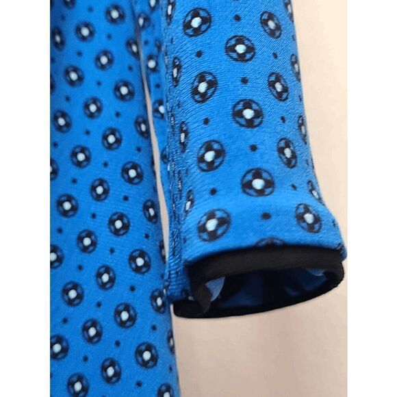 💙 WHITE HOUSE BLACK MARKET Long Sleeve Reversible Blue Matte Jersey Dress M - Picture 13 of 13